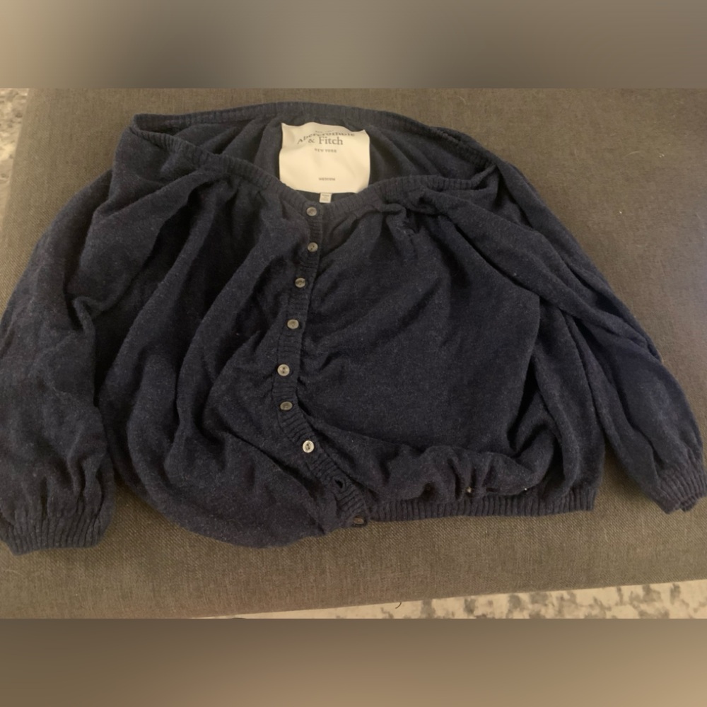 Abercrombie Navy Crop Cardigan